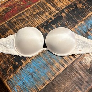 Pink strapless 32DD bra. Bought for my wedding and airport lost my luggage, new.